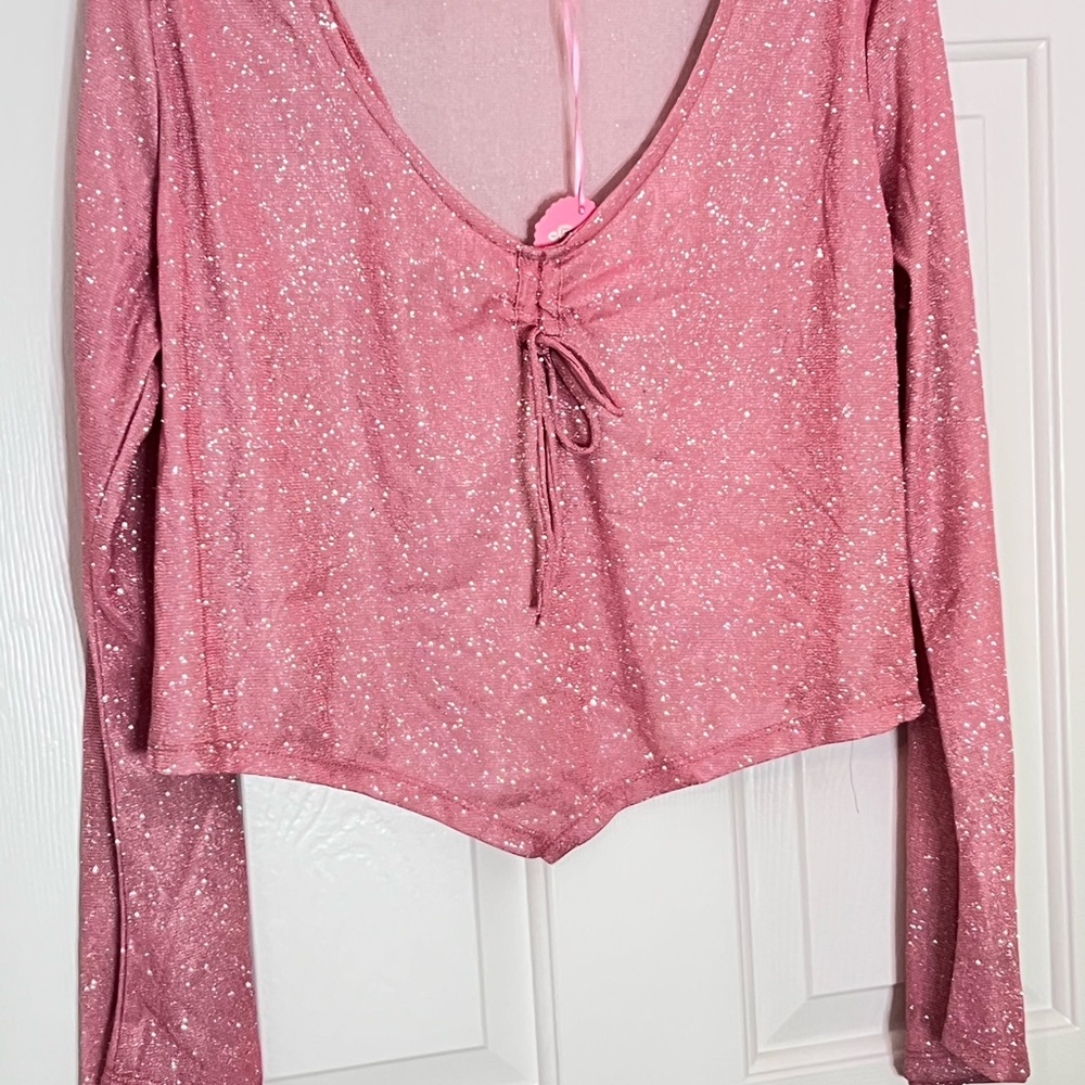 Sparkly Pink Long Sleeve Top